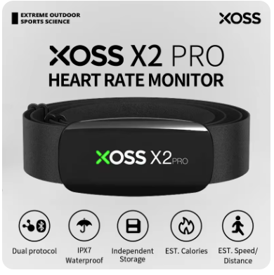 XOSS X2 Pro Heart Rate Monitor Sensor Rechargeable Battery Charger Stores Of Data For Swimming Sailboat Fitness Running Cycling